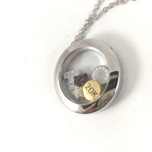 Tupperware sales award charm locket necklace